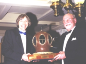 Clive Gardener (left) accepts the award